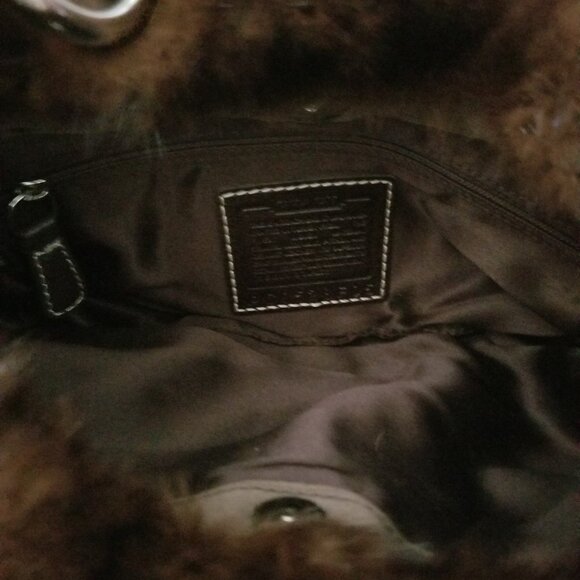 Authentic Coach RARE Limited Edition Vintage Tweed Suede Python Fur Hobo Purse - Picture 3 of 8